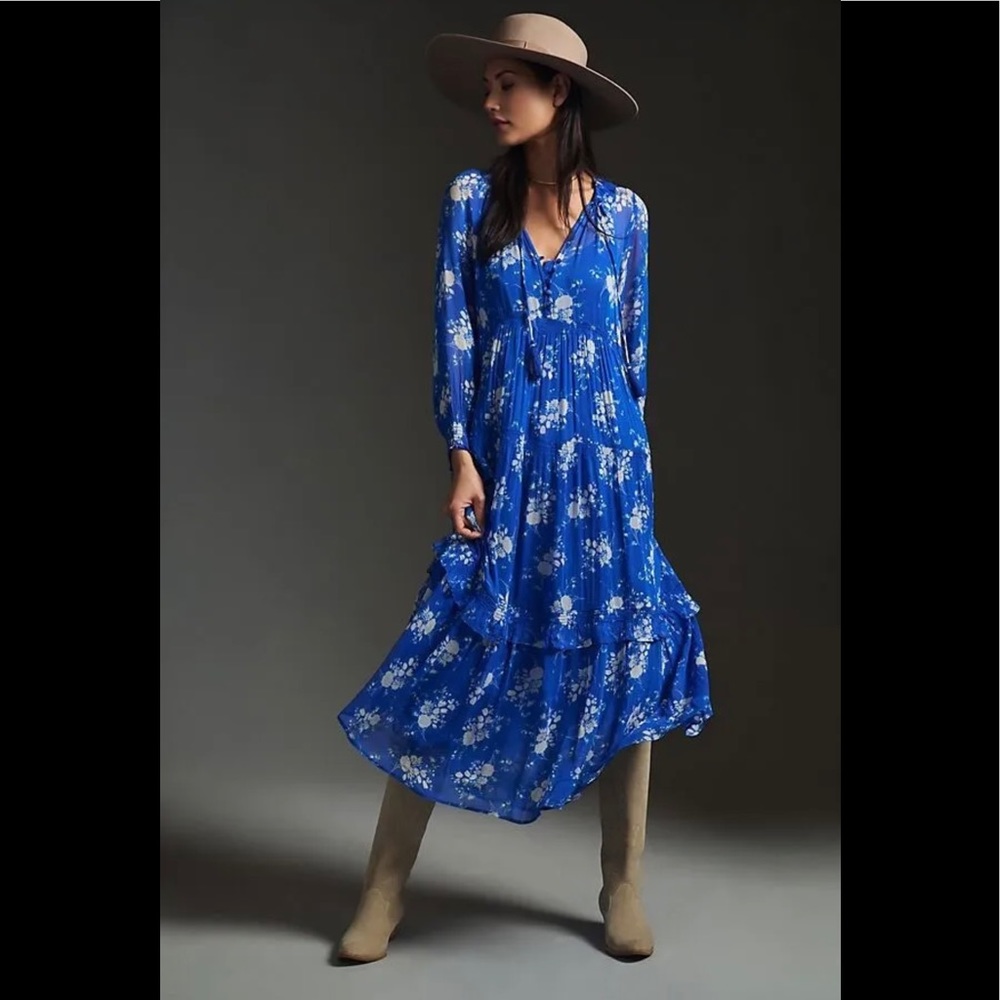 the marais printed chiffon maxi dress brand new with tag. Size xxs